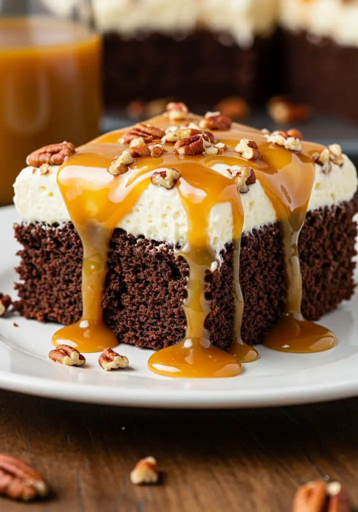 Homemade German Chocolate Poke Cake